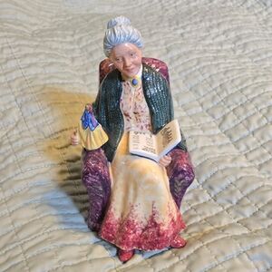 Porcelain Figurine of Elderly Woman in Chair